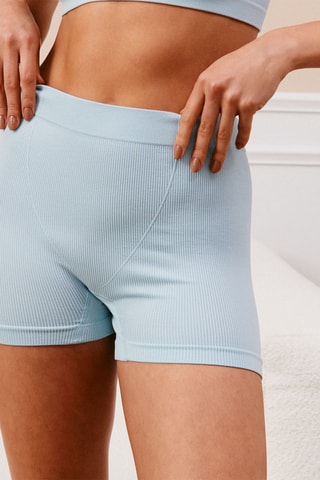 Shorties de cintura alta - Azul-celeste