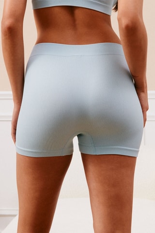Shorties de cintura alta - Azul-celeste