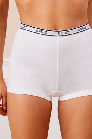 Shorties de cintura subida Lovespelliz Ribiz - Branco