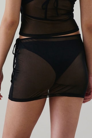 Minissaia de cintura subida Amortiz - Preto