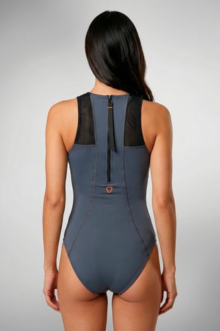 Maillot 1 pièce Camelia - Gris et noir
