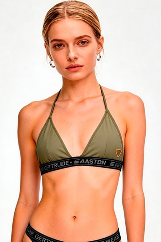 Sujetador de bikini Mirca - Caqui y negro
