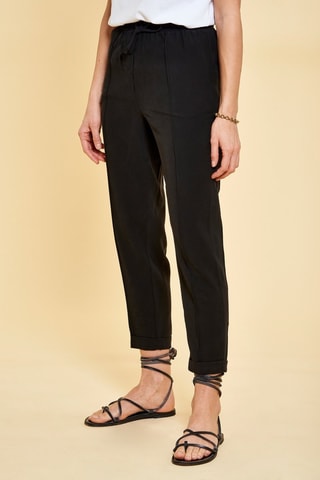 Pantalon 7/8 taille haute Samia - Noir