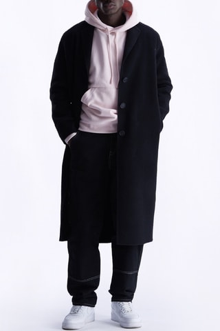 Manteau en laine mixte Aura - Noir