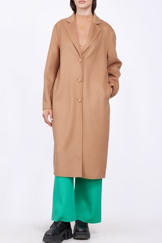 Manteau en laine mixte Aura - Marron clair