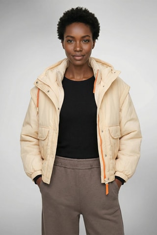 Veste sans manches  à capuche Mila - Ecru