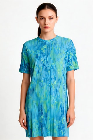 Vestido camiseta tie-dye Enrica - Turquesa