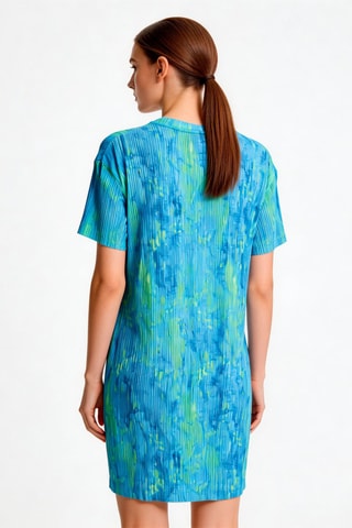 Vestido camiseta tie-dye Enrica - Turquesa