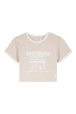 T-shirt cropped Renata - Gris clair