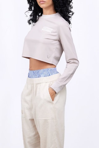 T-shirt cropped Eden - Gris clair