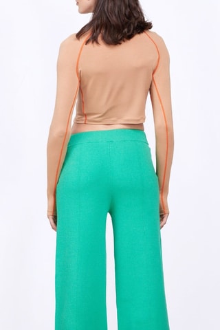 T-shirt cropped Celine - Marron clair
