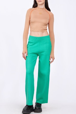 T-shirt cropped Celine - Marron clair