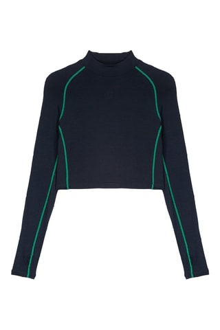 T-shirt cropped Celine - Bleu nuit