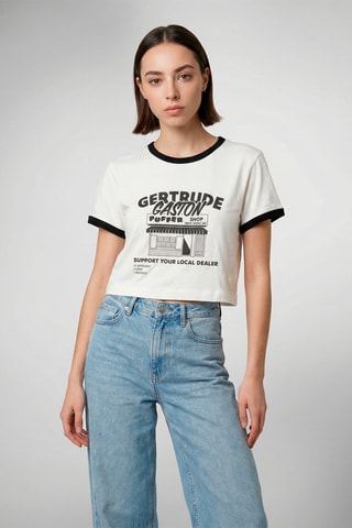 T-shirt cropped Renata - Blanc