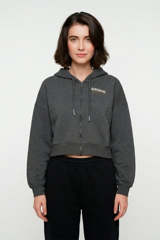 Sweat à capuche Amina - Anthracite chiné