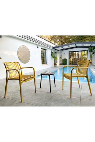 2 fauteuils de jardin empilables Tiago - Moutarde