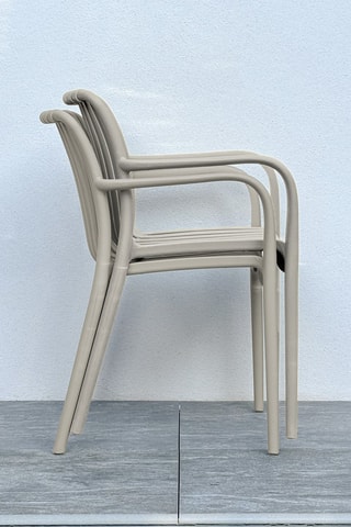 2 fauteuils de jardin empilables Tiago - Sable