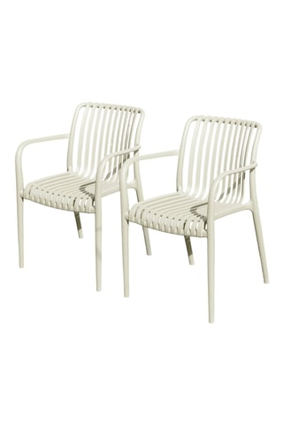 2 fauteuils de jardin empilables Tiago - Sable