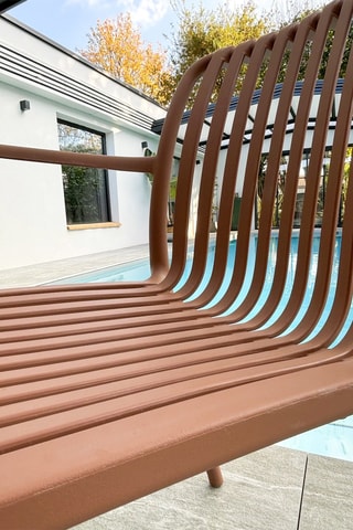 2 fauteuils de jardin empilables Tiago - Terracotta