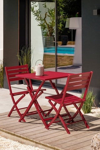 Guéridon 2 places de jardin pliable Marius - 70 x 70 x 73 cm