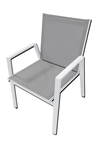 Fauteuil de jardin empilable Floride - Blanc et gris
