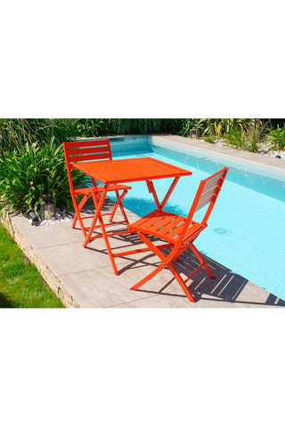 Guéridon 2 places de jardin pliable Marius - 70 x 70 x 73 cm