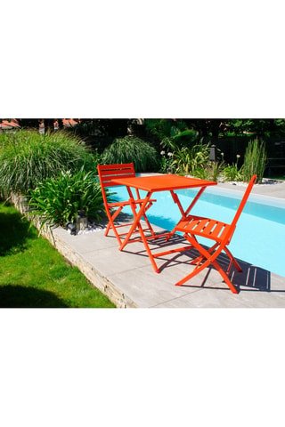 Guéridon 2 places de jardin pliable Marius - 70 x 70 x 73 cm
