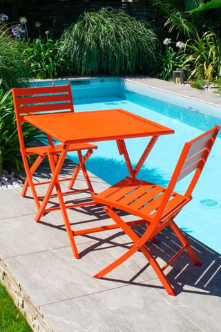 Guéridon 2 places de jardin pliable Marius - 70 x 70 x 73 cm
