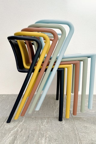 2 fauteuils de jardin empilables Diego - Bleu azur