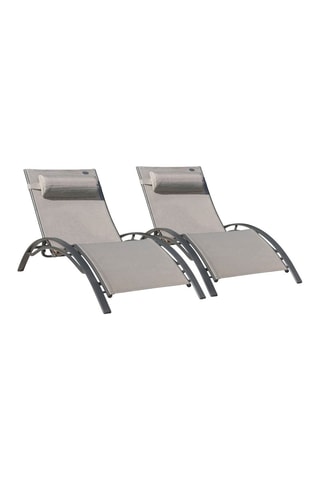 2 chaises longues empilables - 170 x 63 x 30 cm