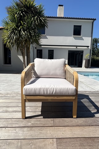 Salon de jardin Serena - Beige - 7 places