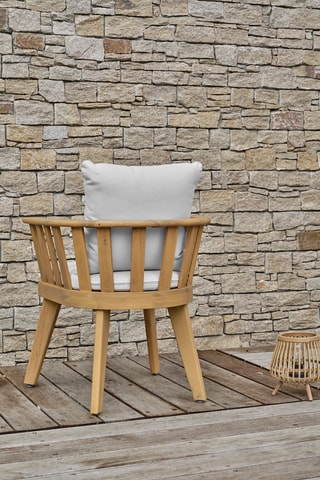 2 fauteuils en acacia Liso - Naturel et blanc