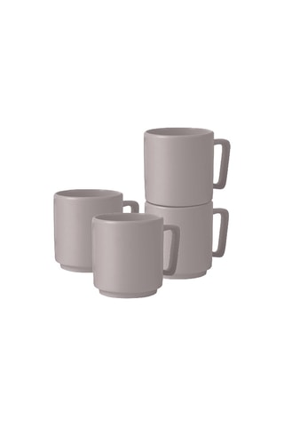 4 tazas de porcelana Matt Taupe - 300 ml