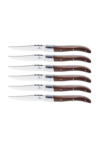 5 cuchillos chuleteros de acero inoxidable y madera de rosa Laguiole by Berlinger Haus - 12,5 cm