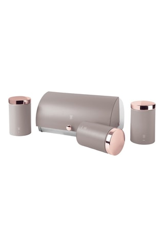 4 botes de acero inoxidable Taupe Collection