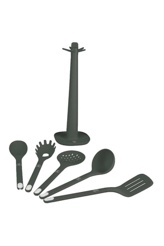 6 utensilios de cocina de silicona Matte Green