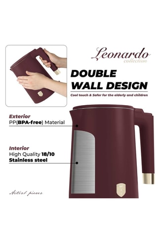 Hervidor eléctrico de acero inoxidable Leonardo Collection - 1,7 l - 1800 W