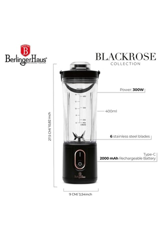 Batidora de vaso de acero inoxidable Black Rose - 110 W