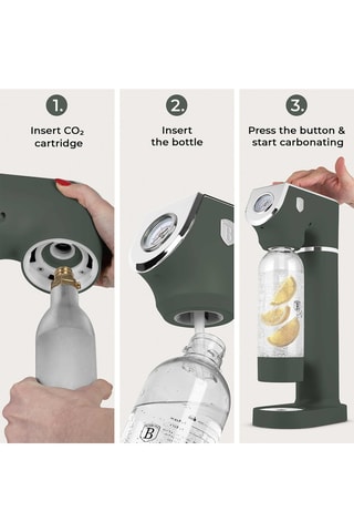 Máquina de agua con gas de acero inoxidable Matte Green - 1 l