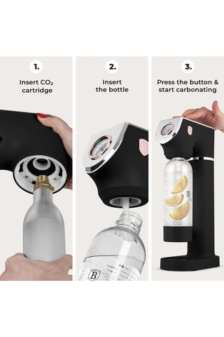 Máquina de agua con gas de acero inoxidable Black Rose - 1 l