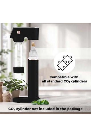 Máquina de agua con gas de acero inoxidable Black Rose - 1 l