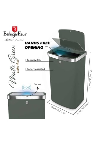 Papelera con sensor Matte Green - 60 l