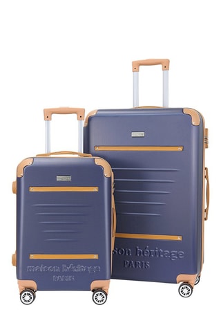 Mala média e mala de grande volume Trocadero (M/L) - 65/75 cm - Azul, castanho e prateado