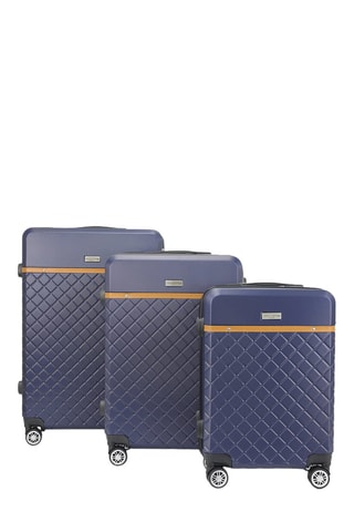 Conjunto de 3 malas Odeon (S/M/L) - 55/65/75 cm - Preto, azul, castanho e prateado
