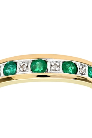 Anillo Oro amarillo, esmeraldas y diamantes