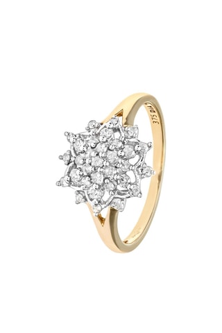 Anillo - Oro amarillo, oro blanco y diamantes