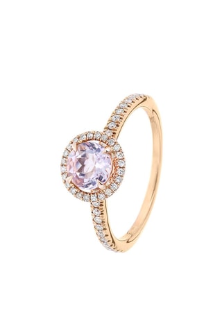 Anillo Oro rosa, amatista y diamantes