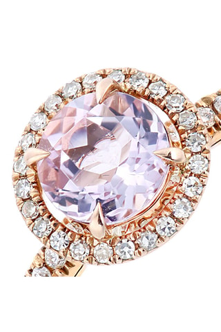 Anillo Oro rosa, amatista y diamantes