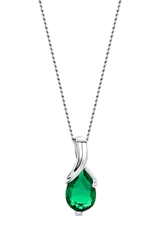 Collar - Oro blanco y esmeralda
