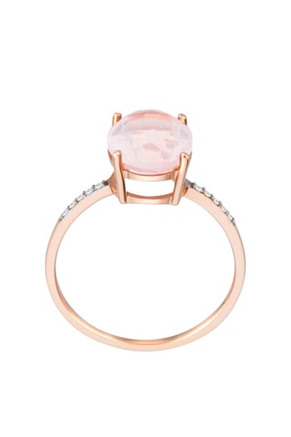 Anillo Oro rosa, cuarzo y diamantes